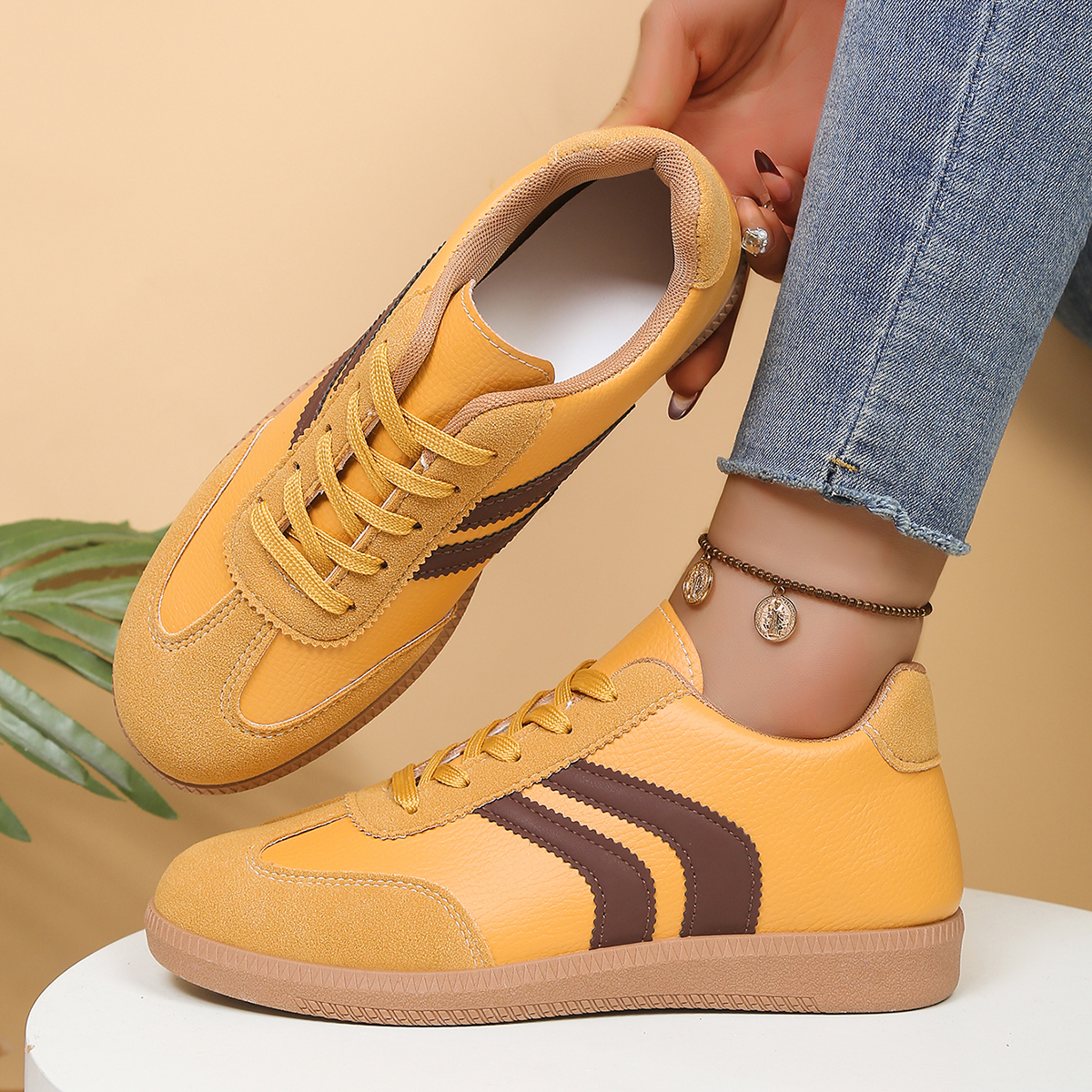 Women'S Shoes Yellow - Fashionable Yellow Women's Casual Sports Shoes,