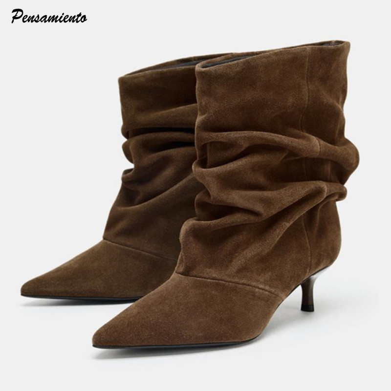 Women'S Shoes Chelsea - Ins style Fashion Pleated Designer Faux