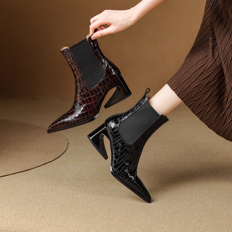 Women's new leather embossed p - Women'S Shoes Chelsea avaliação e preço