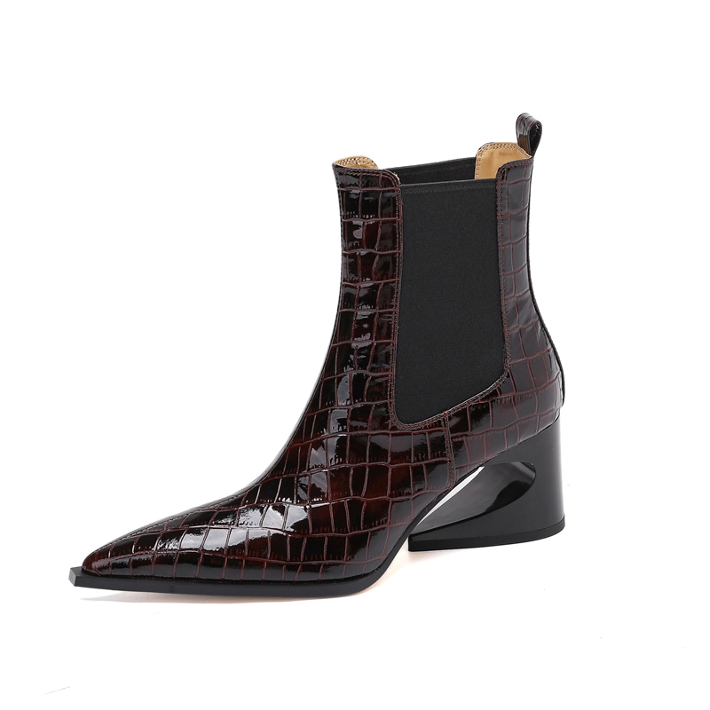 Women's new leather embossed p - Women'S Shoes Chelsea avaliação e preço