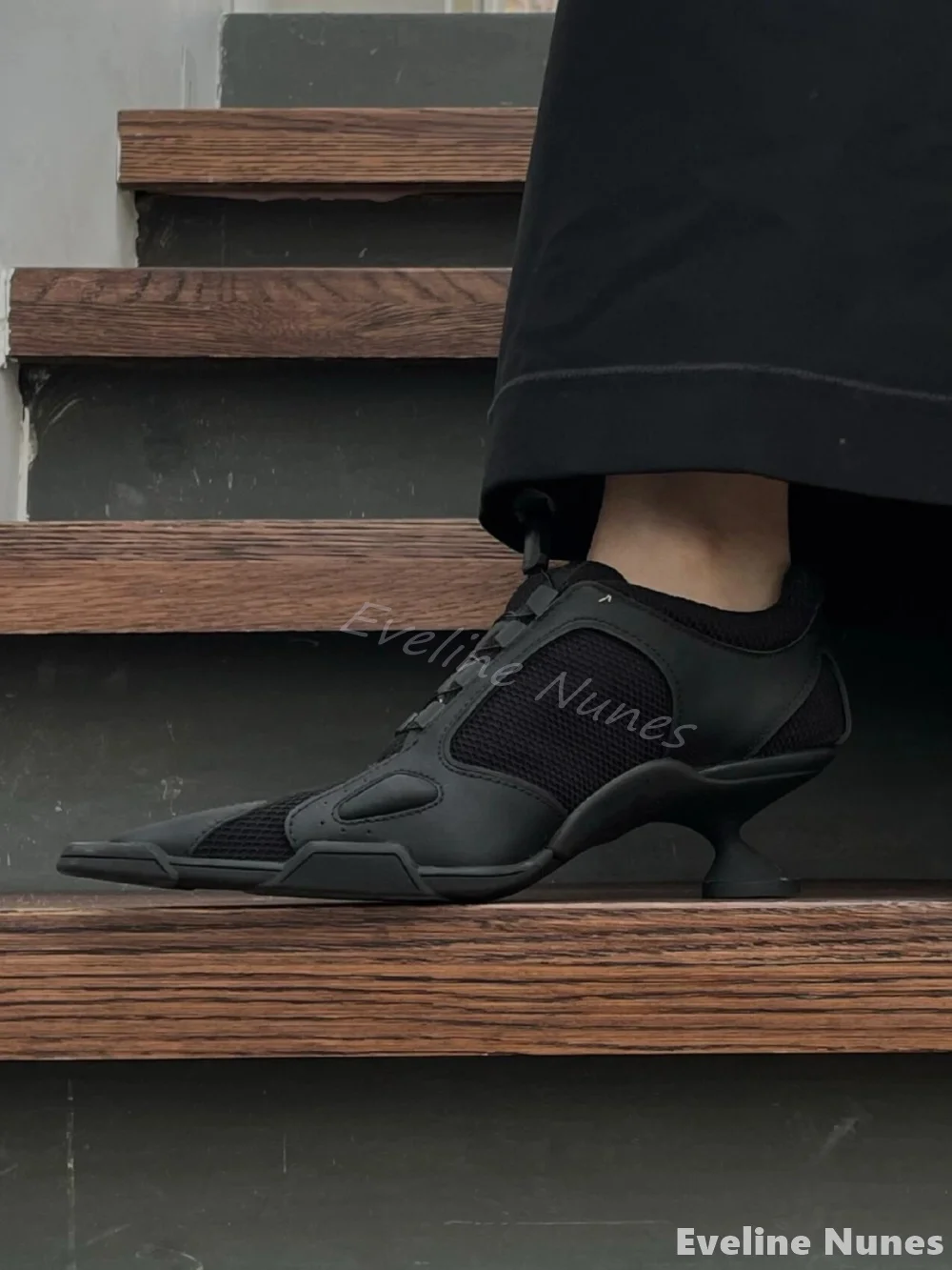 Mesh panel high-heeled sneaker - Mesh Sneaker Women avaliação e preço