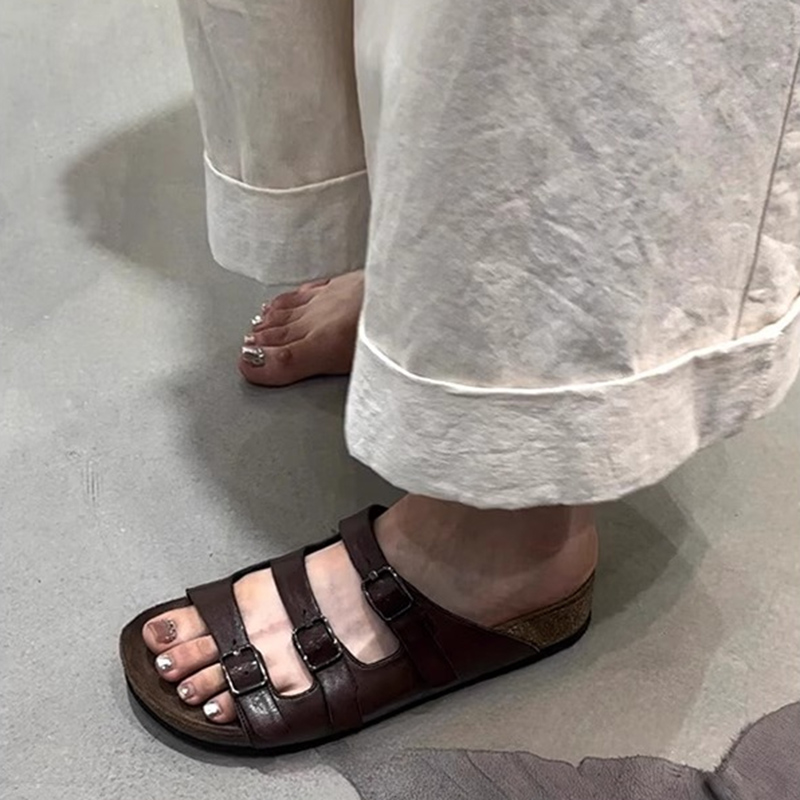 Women's Vintage Triple Buckle  - Cork Wedge Sandal avaliação e preço