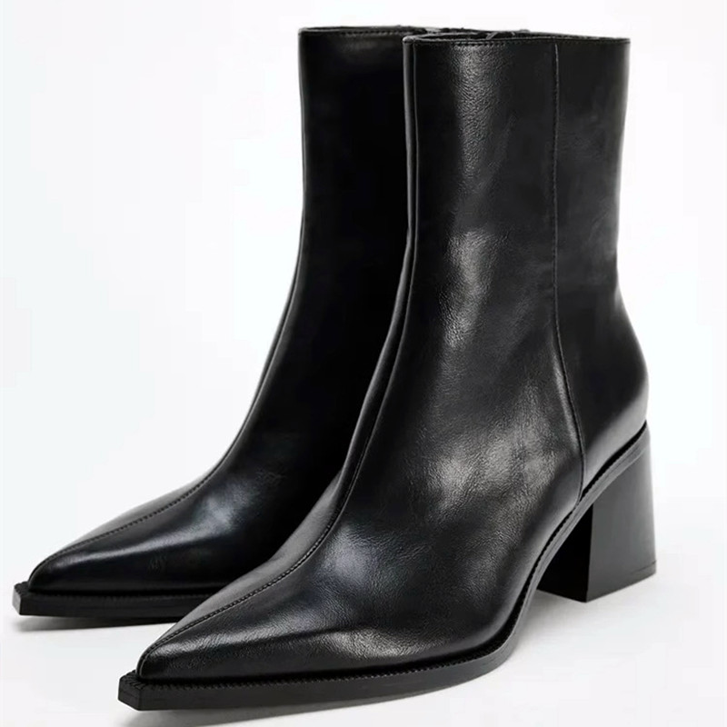 Chunky Heel Soft Leather Chels - Women'S Shoes Chelsea avaliação e preço
