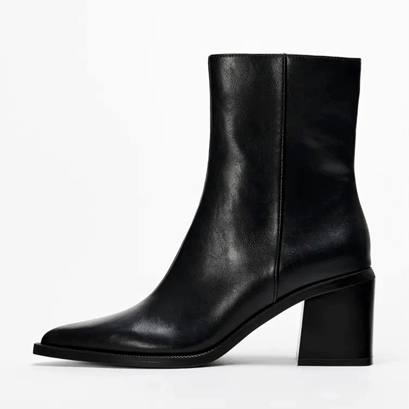 Chunky Heel Soft Leather Chels - Women'S Shoes Chelsea avaliação e preço