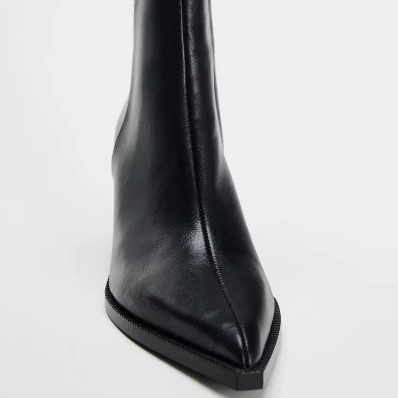 Chunky Heel Soft Leather Chels - Women'S Shoes Chelsea avaliação e preço