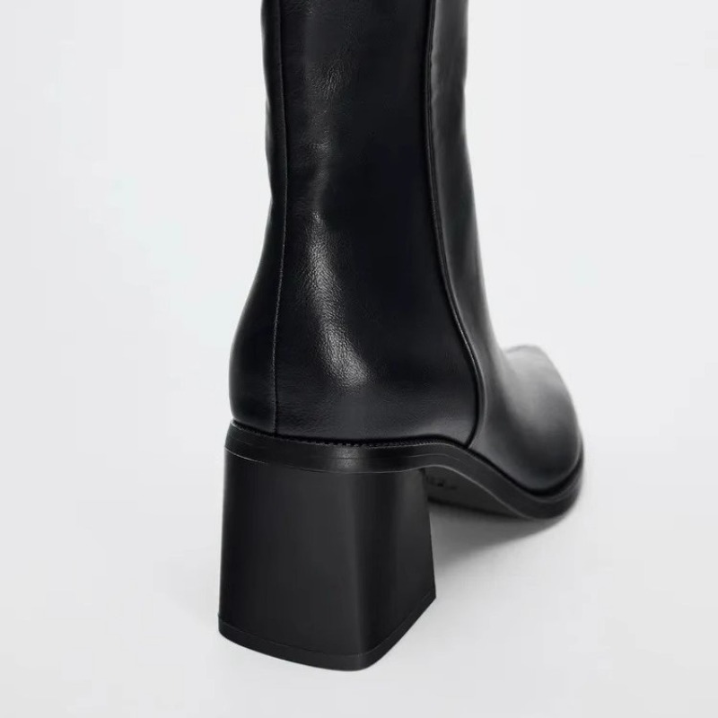 Chunky Heel Soft Leather Chels - Women'S Shoes Chelsea avaliação e preço