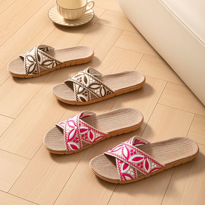 Linen Home Slippers Women Flat - Women'S Shoes For Flat Feet avaliação e preço