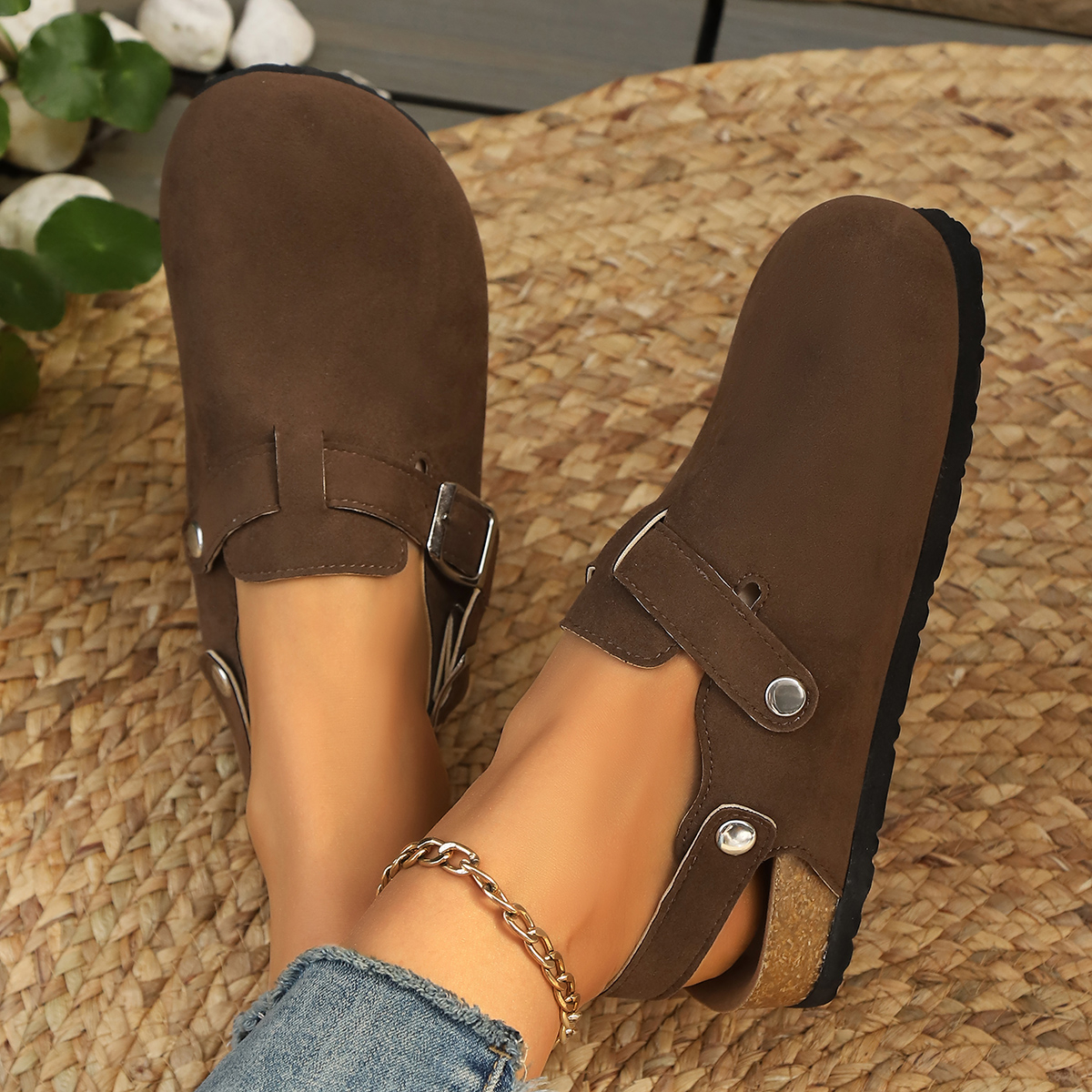 Litfun Suede Women's Clogs wit - Women'S Shoes With Arch Support avaliação e preço