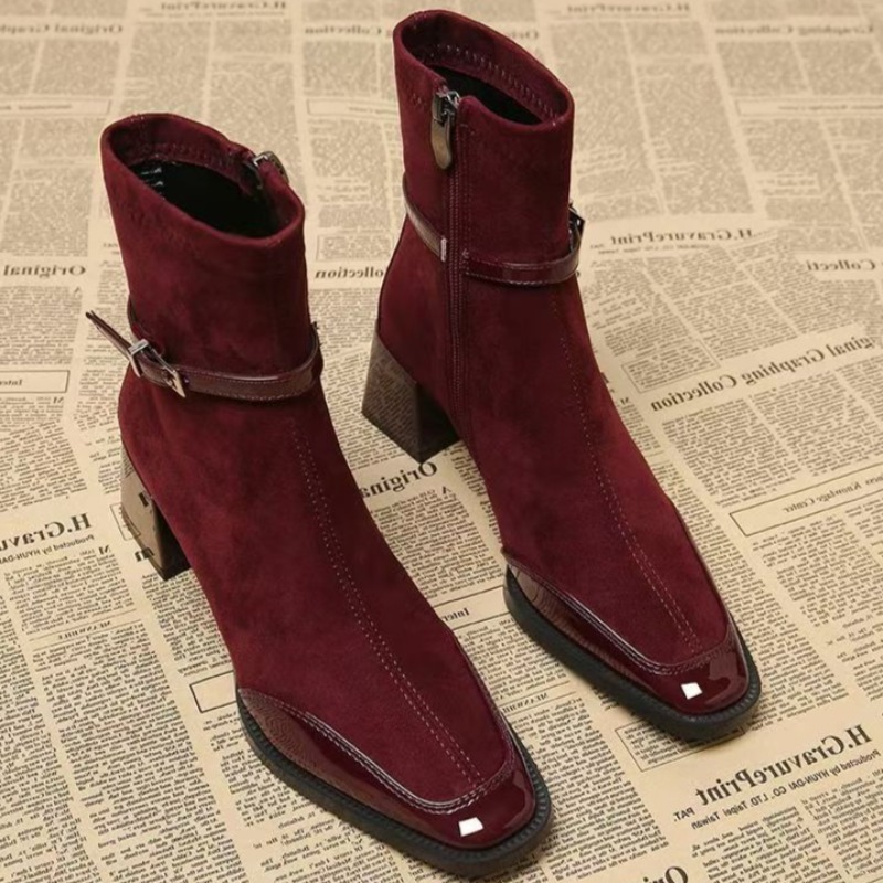 Autumn New Suede Short Boots 2 - Women'S Shoes Chelsea avaliação e preço