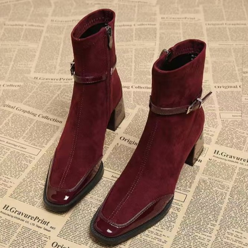Autumn New Suede Short Boots 2 - Women'S Shoes Chelsea avaliação e preço