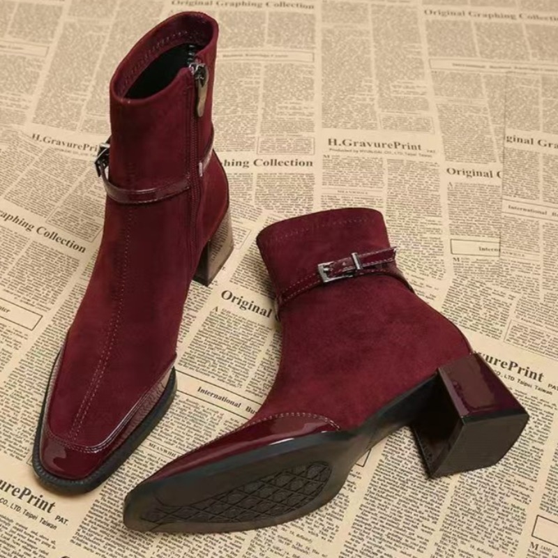 Autumn New Suede Short Boots 2 - Women'S Shoes Chelsea avaliação e preço