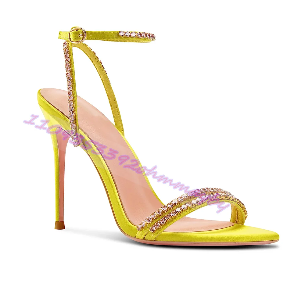 Rhinestone Yellow High Heels S - Women'S Shoes Yellow avaliação e preço