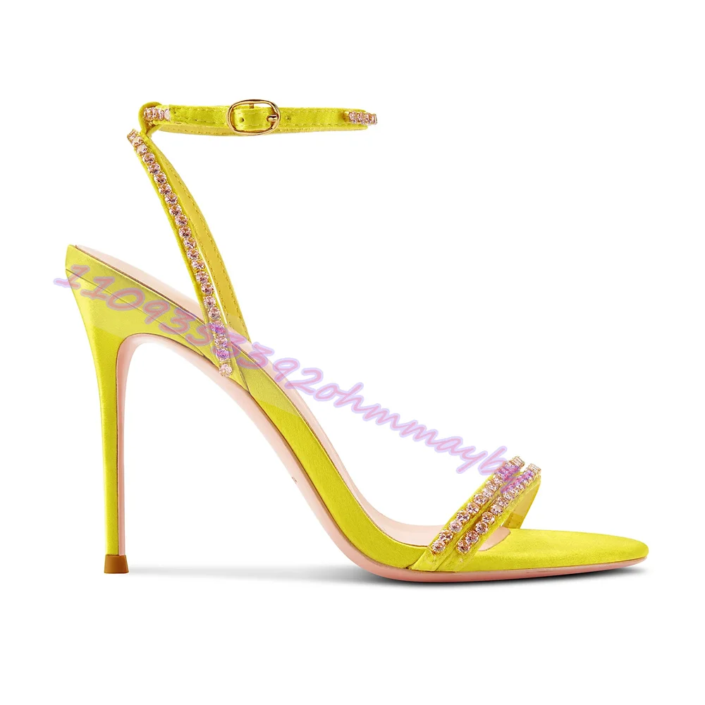 Rhinestone Yellow High Heels S - Women'S Shoes Yellow avaliação e preço
