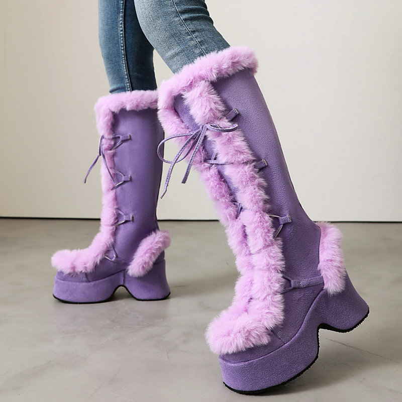 Lolita Style Furry Platform Bo - Women'S Shoes Chelsea avaliação e preço
