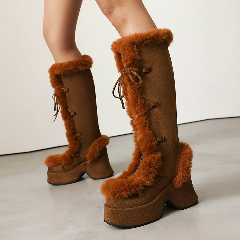Lolita Style Furry Platform Bo - Women'S Shoes Chelsea avaliação e preço