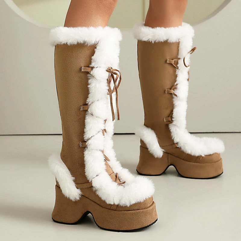 Lolita Style Furry Platform Bo - Women'S Shoes Chelsea avaliação e preço