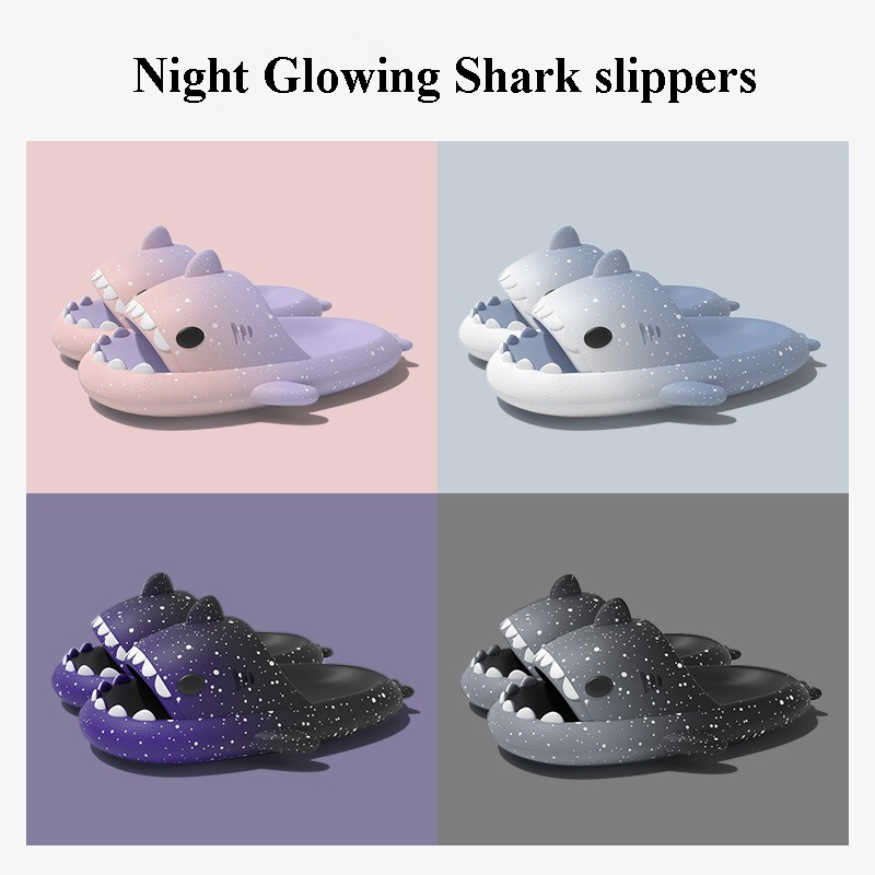 Cute Cartoon Shark Slippers Fo - Women Shoes Sandals avaliação e preço