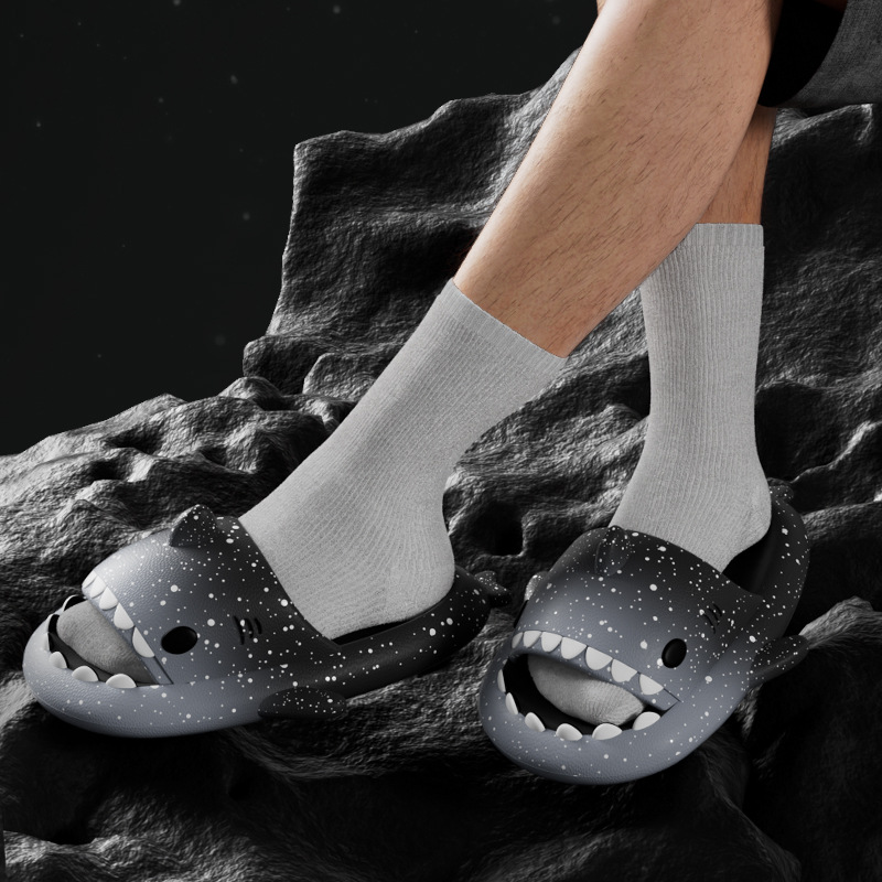 Cute Cartoon Shark Slippers Fo - Women Shoes Sandals avaliação e preço