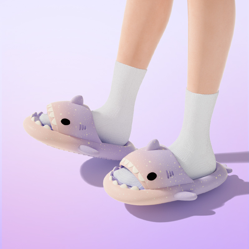 Cute Cartoon Shark Slippers Fo - Women Shoes Sandals avaliação e preço