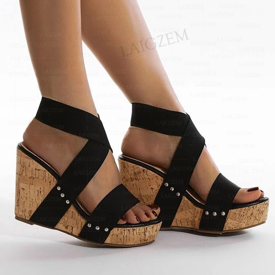 BERZIMER Women Sandals Platfor - Cork Wedge Sandal avaliação e preço