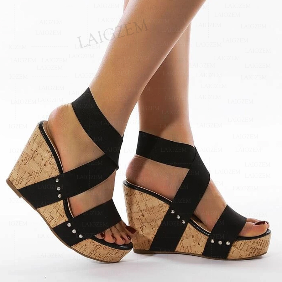 BERZIMER Women Sandals Platfor - Cork Wedge Sandal avaliação e preço