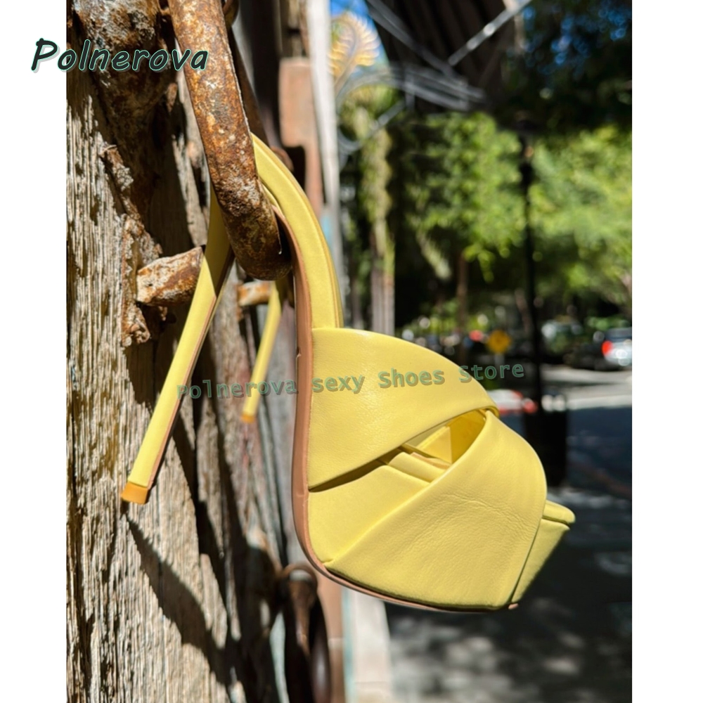 Women's Neon Yellow Peep Toe P - Women'S Shoes Yellow avaliação e preço