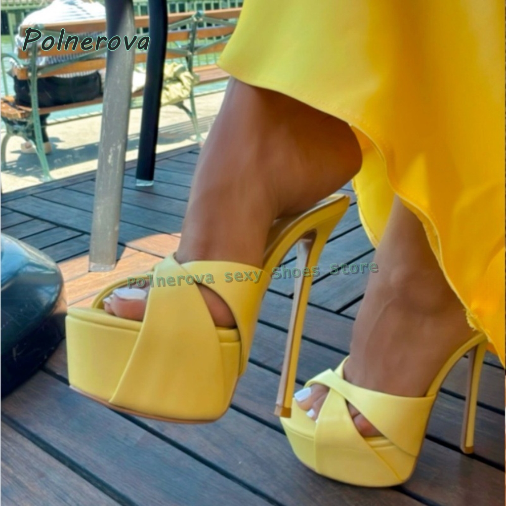 Women's Neon Yellow Peep Toe P - Women'S Shoes Yellow avaliação e preço