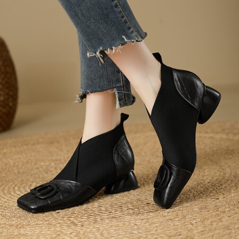 Autumn New Classic Solid Color - Women'S Shoes Chelsea avaliação e preço