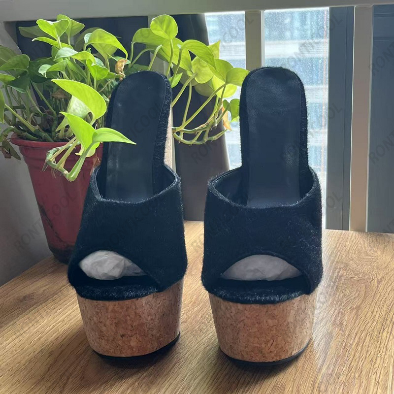 Ronticool Handmade Women's Bla - Cork Wedge Sandal avaliação e preço