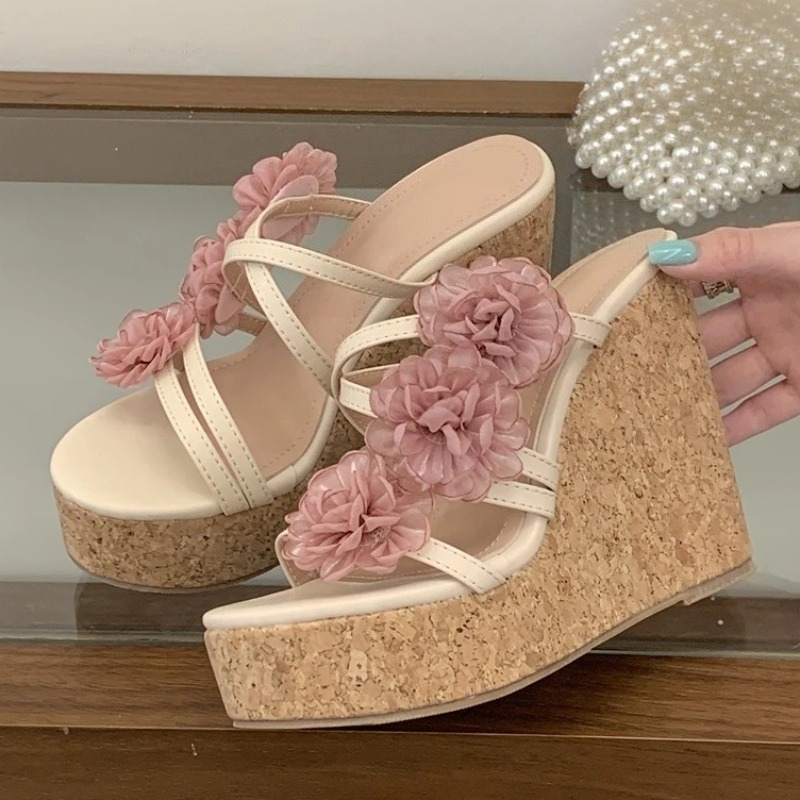 Aneikeh Women Platform Wedge S - Cork Wedge Sandal avaliação e preço