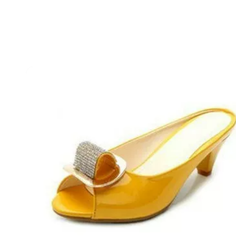Lady Summer Mules Shoes Peep T - Women'S Shoes Yellow avaliação e preço