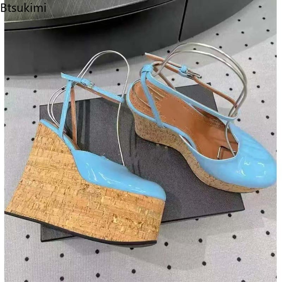 Women's Patent Leather Wedge S - Cork Wedge Sandal avaliação e preço
