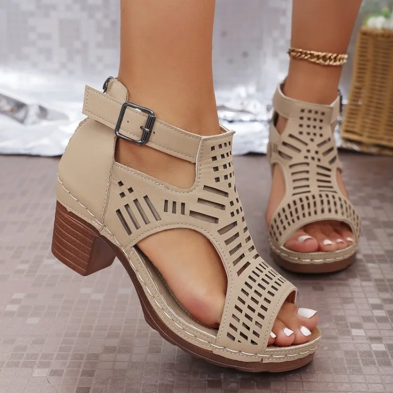 Roman Style Women'S Sandals Br - Cork Wedge Sandal avaliação e preço