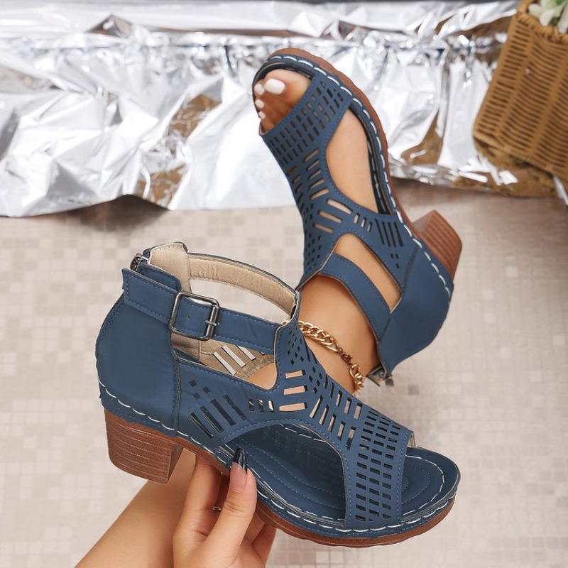 Roman Style Women'S Sandals Br - Cork Wedge Sandal avaliação e preço