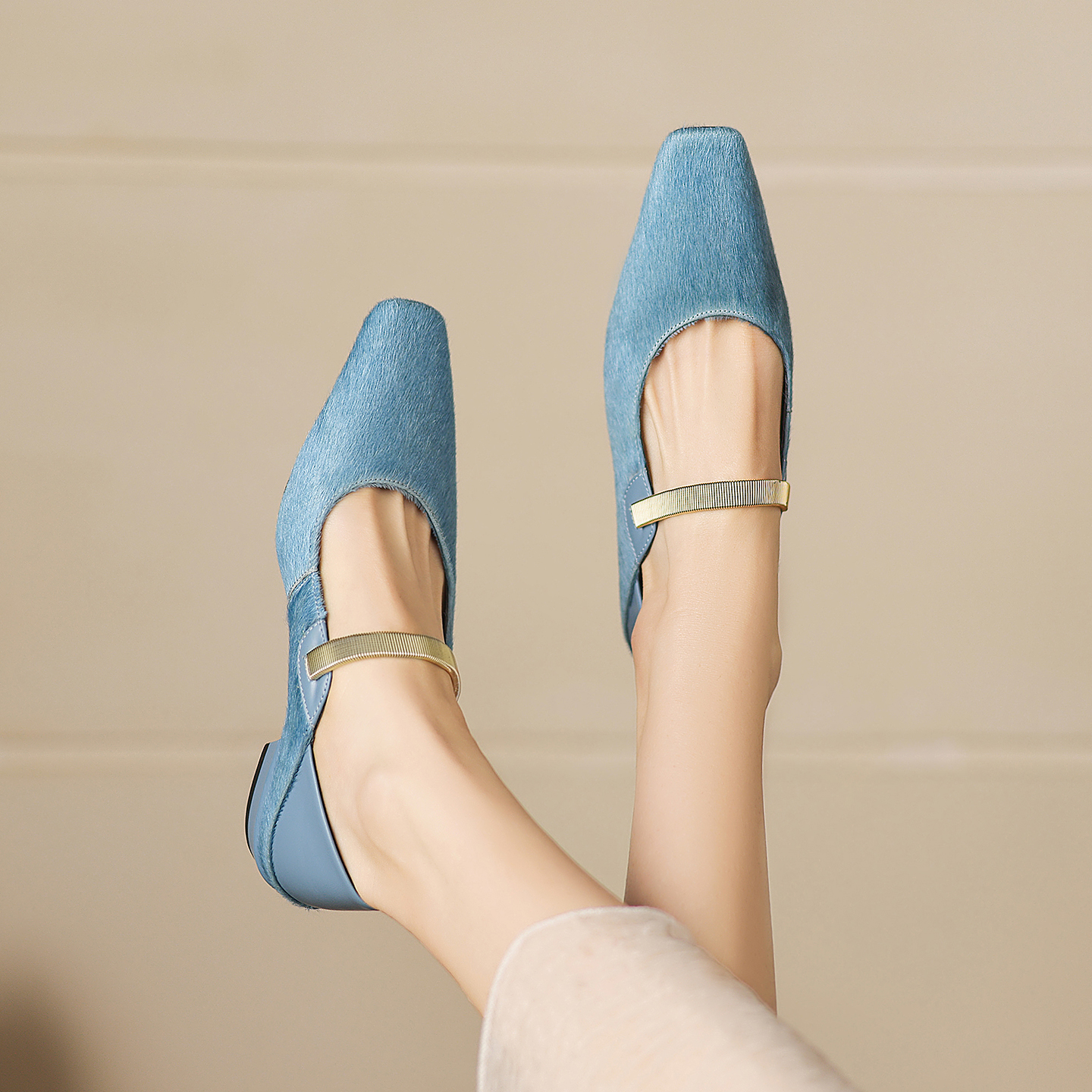 Genuine Leather Horsehair Squa - Women Shoes Sandals avaliação e preço