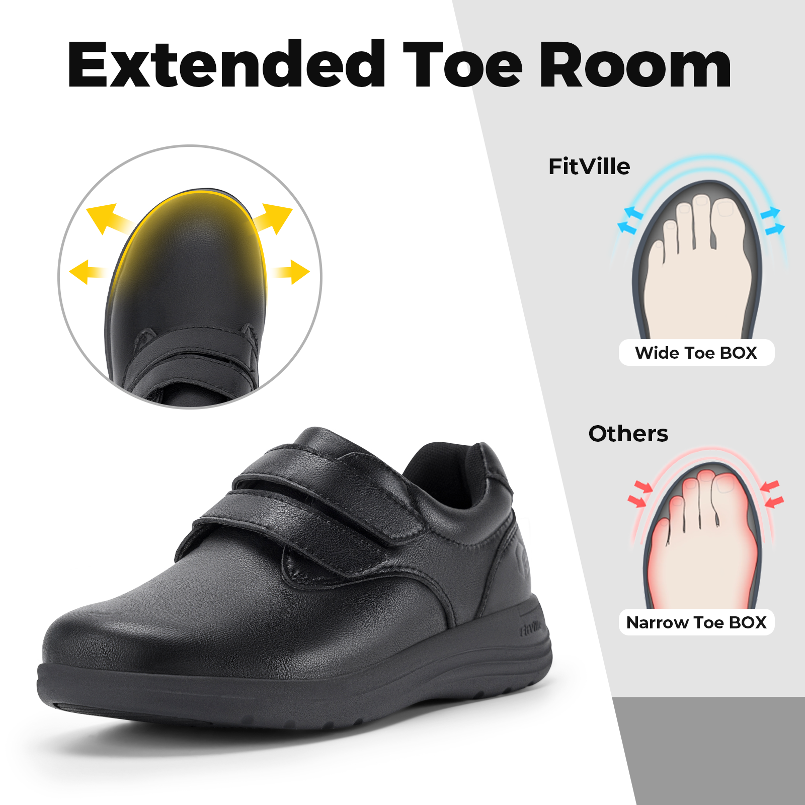 FitVille Leather Women's Shoes - Women'S Shoes With Arch Support avaliação e preço