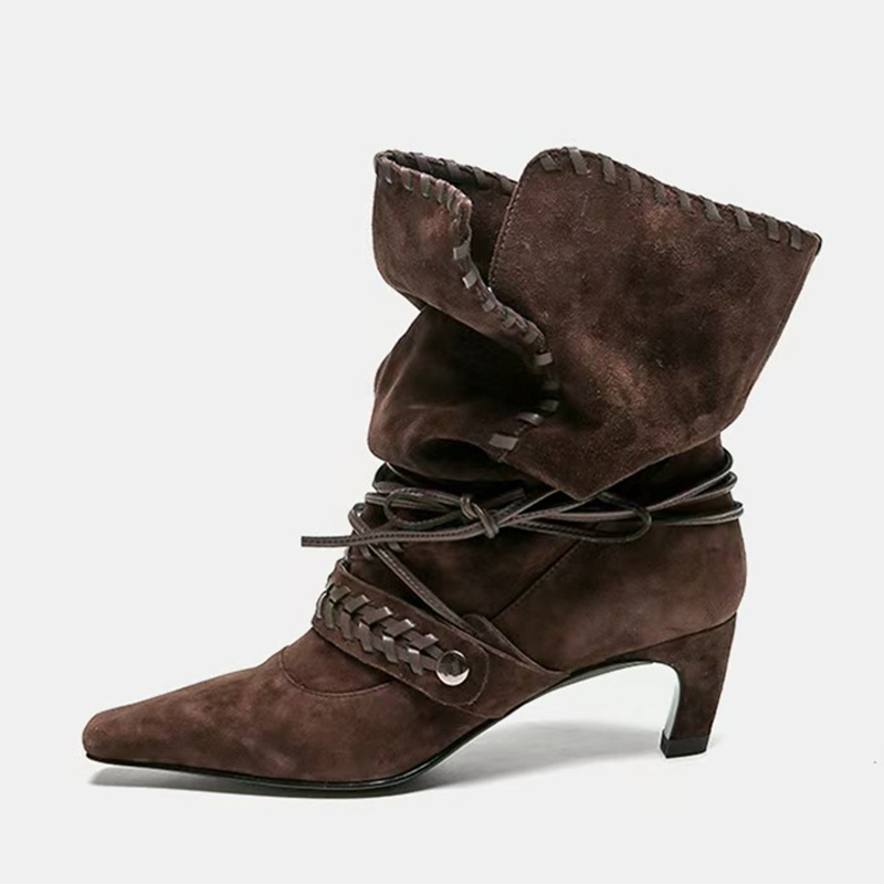 Liyke Autumn Winter Brown Sued - Women'S Shoes Chelsea avaliação e preço