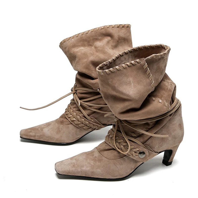 Liyke Autumn Winter Brown Sued - Women'S Shoes Chelsea avaliação e preço