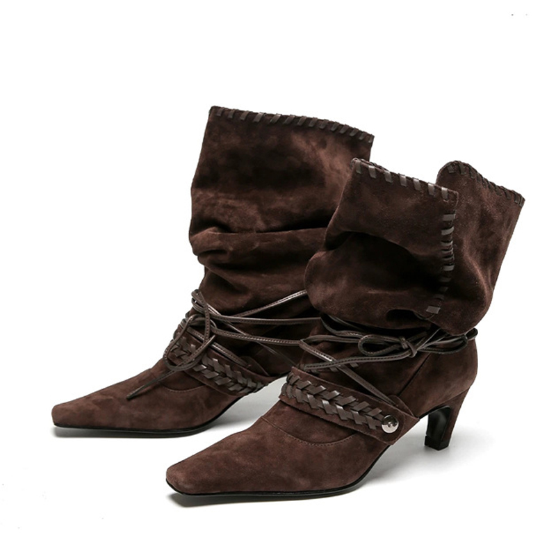 Liyke Autumn Winter Brown Sued - Women'S Shoes Chelsea avaliação e preço