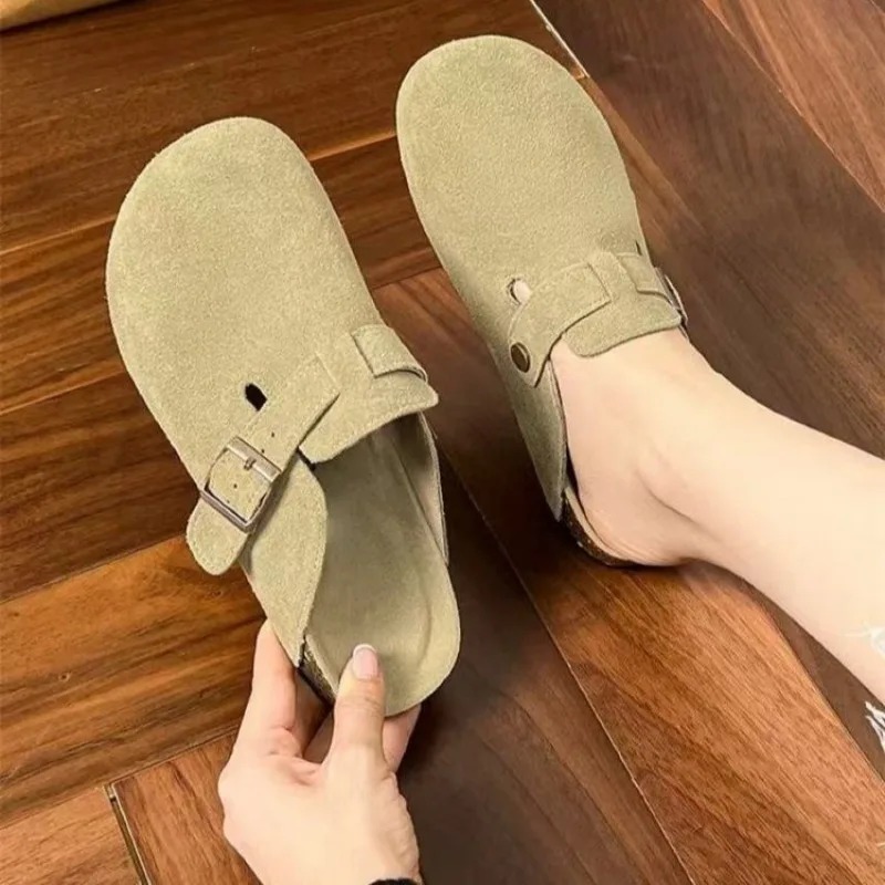 Fashion Women Suede Clogs Slip - Women'S Shoes With Arch Support avaliação e preço