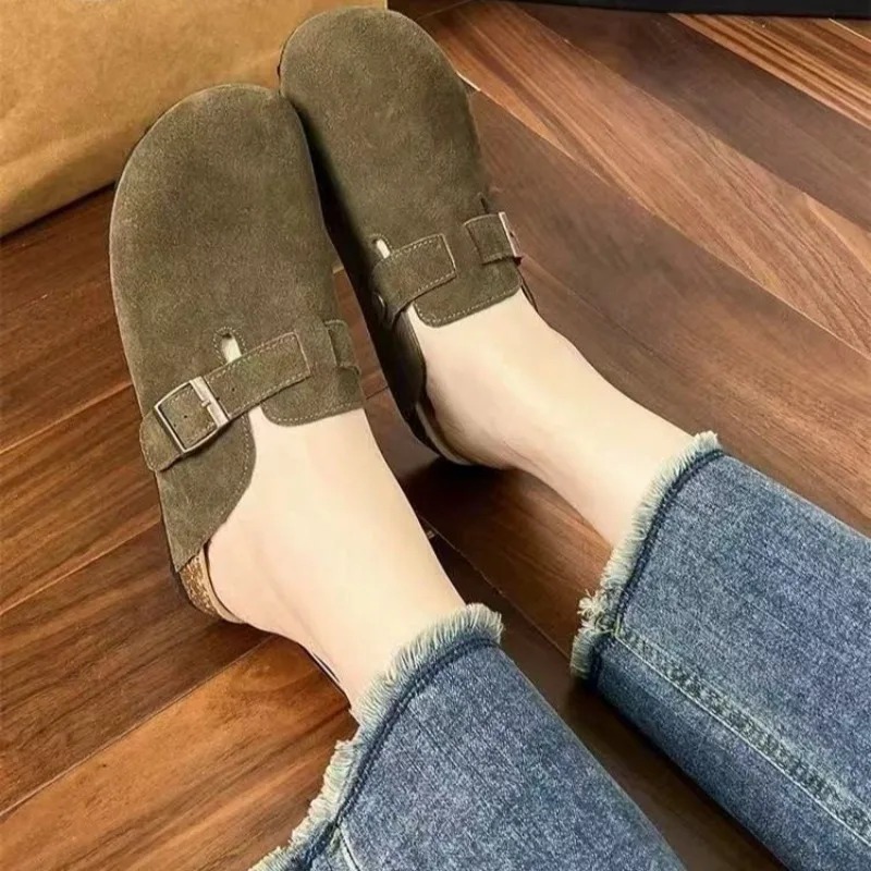 Fashion Women Suede Clogs Slip - Women'S Shoes With Arch Support avaliação e preço