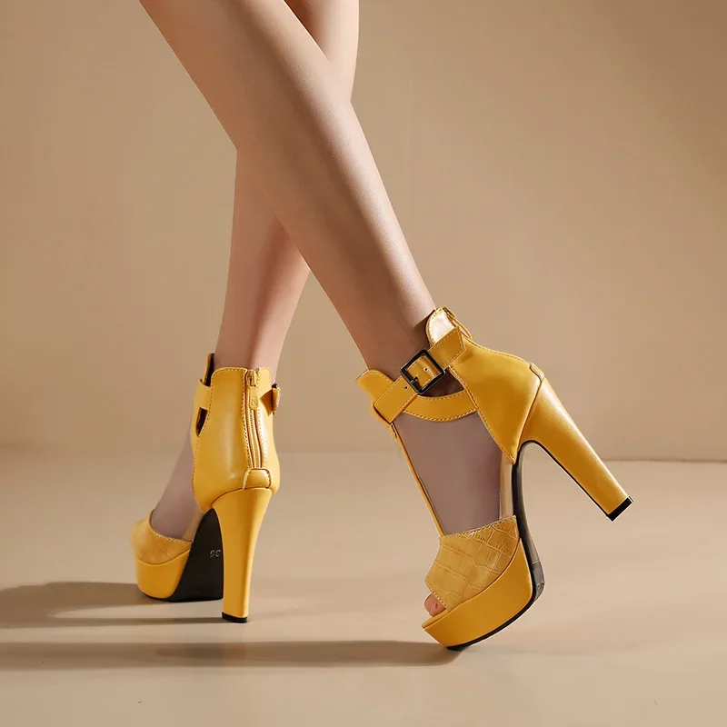 Yellow Platform Sandals Women  - Women'S Shoes Yellow avaliação e preço