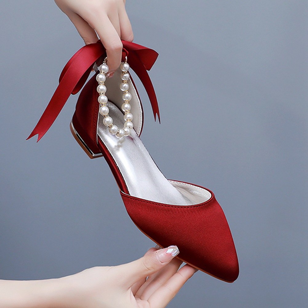 Wedding Shoes Bride Flat Heel  - Women Shoes Sandals avaliação e preço