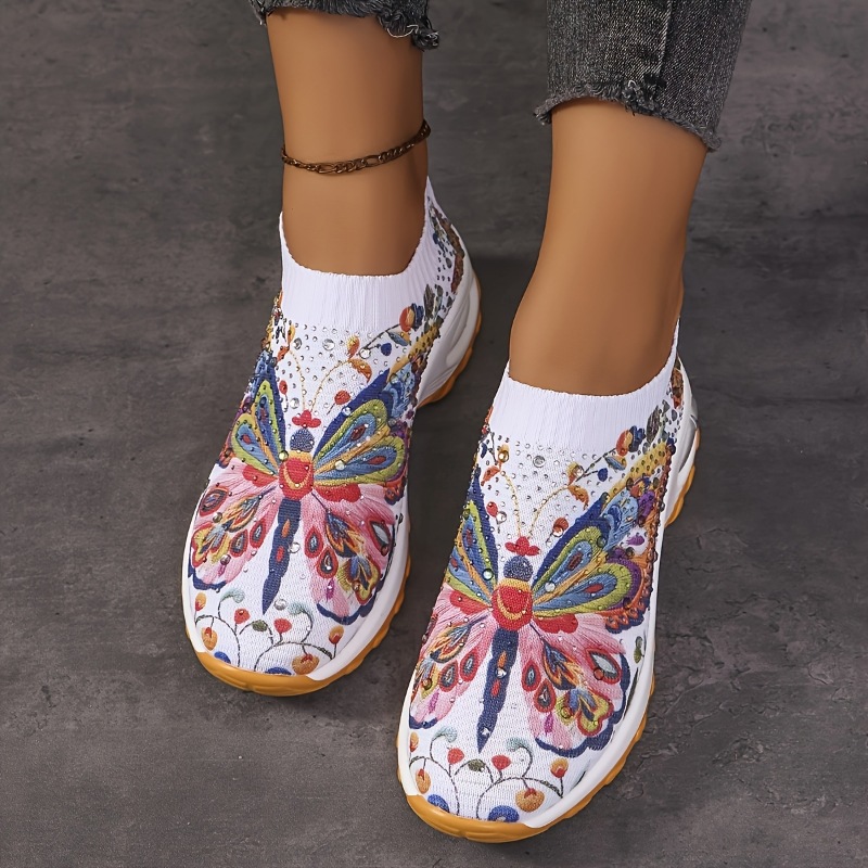 Women's Butterfly Rhinestone S - Mesh Sneaker Women avaliação e preço