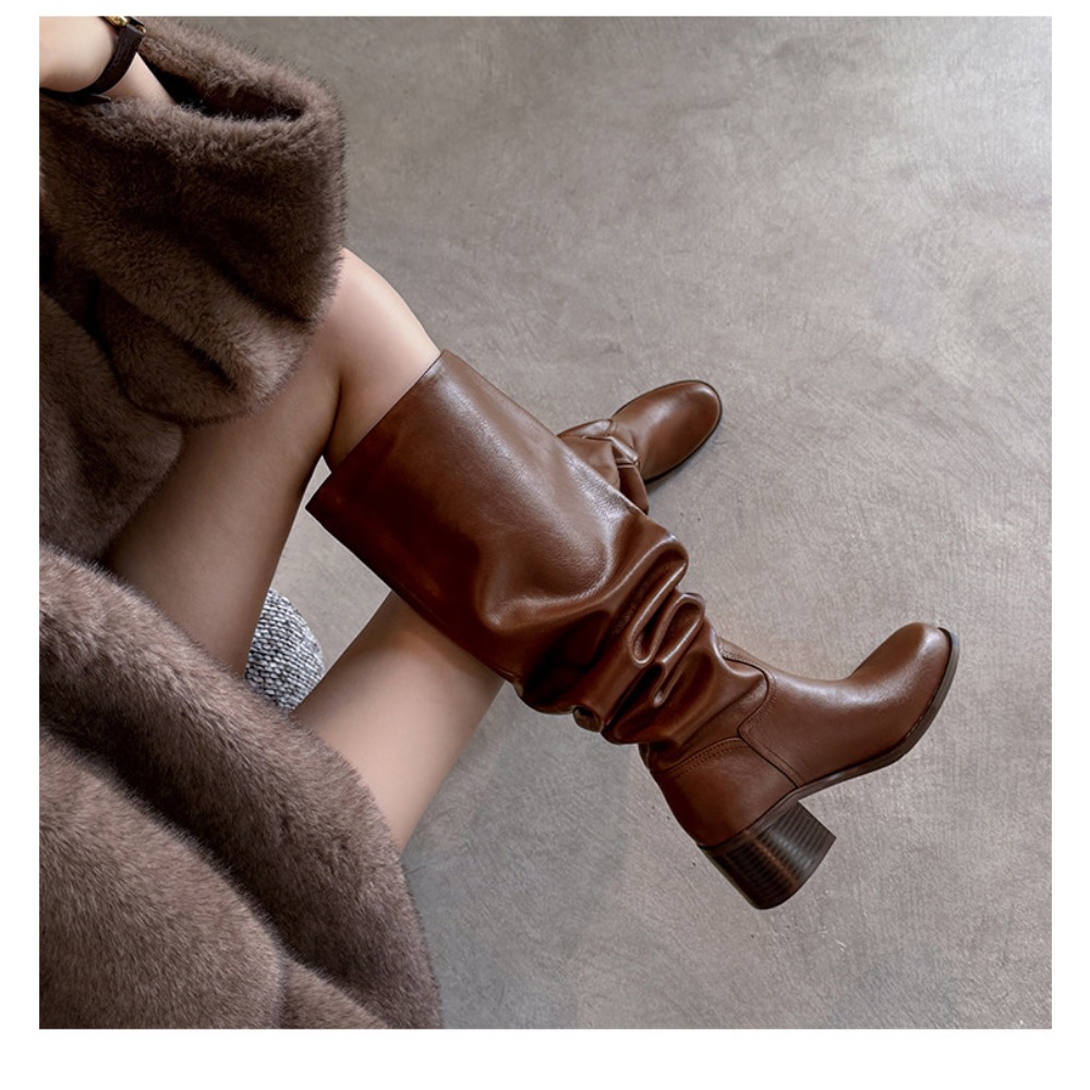 Knee High Heels Women Boots Le - Women'S Shoes Chelsea avaliação e preço