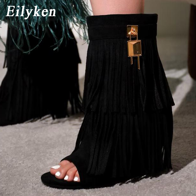 Eilyken Designer Fringe Wedges - Women Shoes Boots avaliação e preço