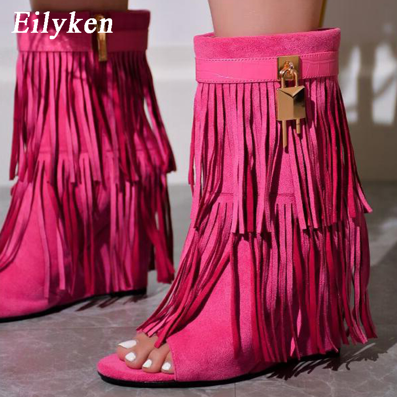 Eilyken Designer Fringe Wedges - Women Shoes Boots avaliação e preço