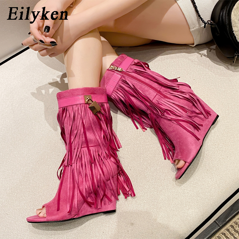 Eilyken Designer Fringe Wedges - Women Shoes Boots avaliação e preço