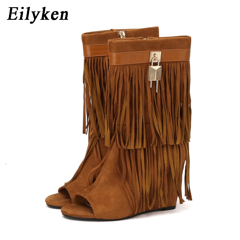 Eilyken Designer Fringe Wedges - Women Shoes Boots avaliação e preço